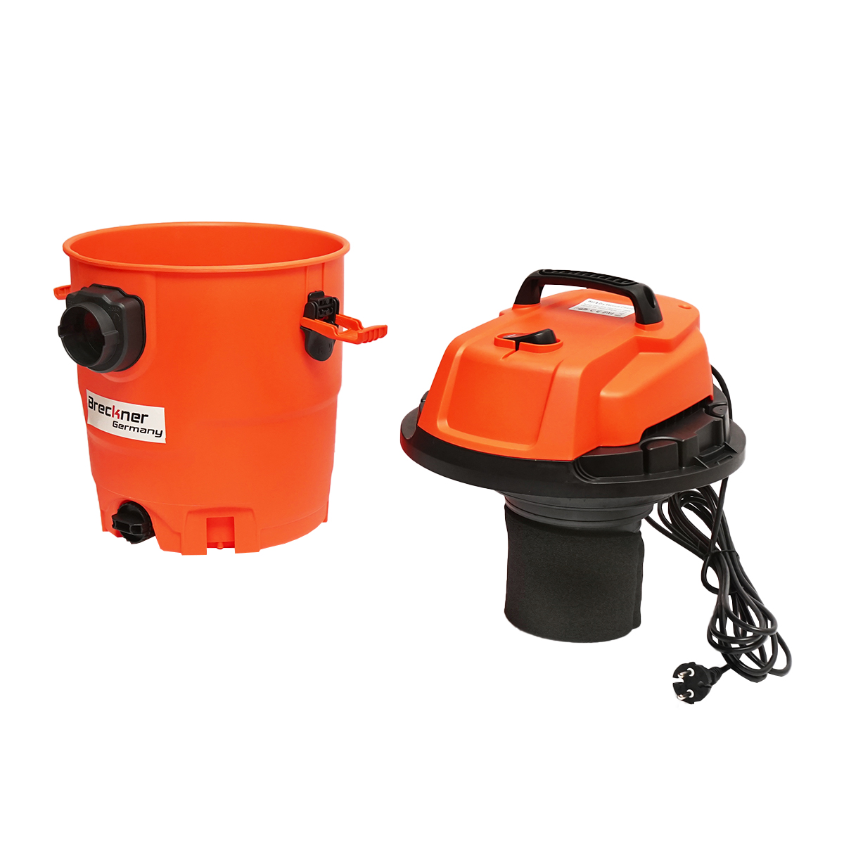 Aspirator profesional industrial volum 20L 220V 1200W corp din plastic PP Breckner Germany - imagine 5