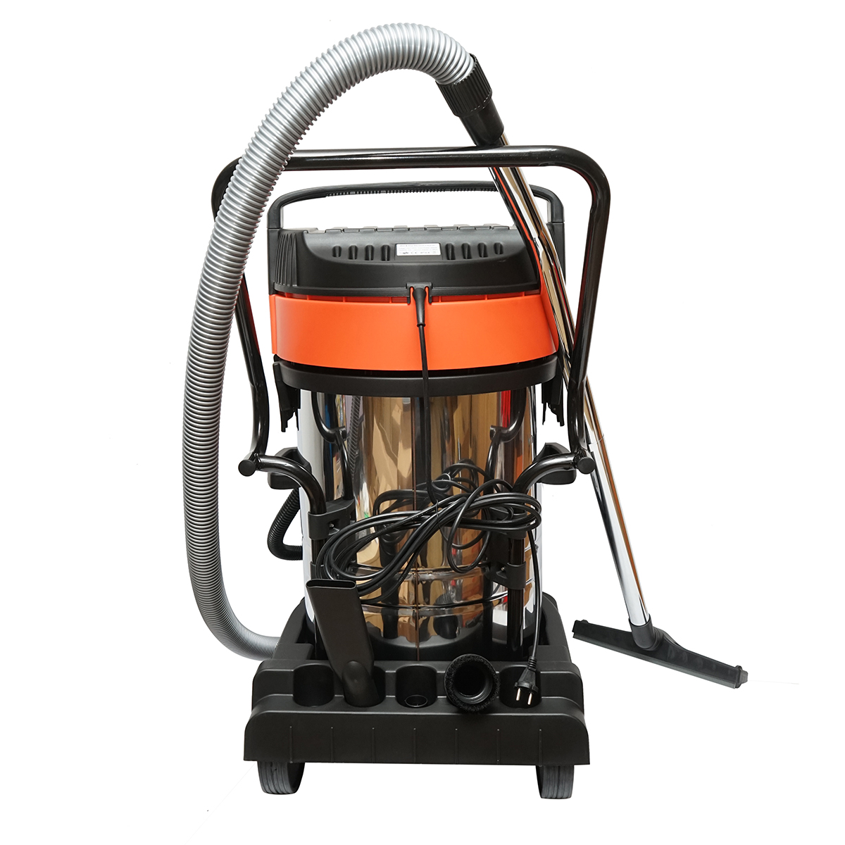 Aspirator profesional industrial uscat/umed 3000W, 220W, volum 70L corp din inox Breckner Germany - imagine 3