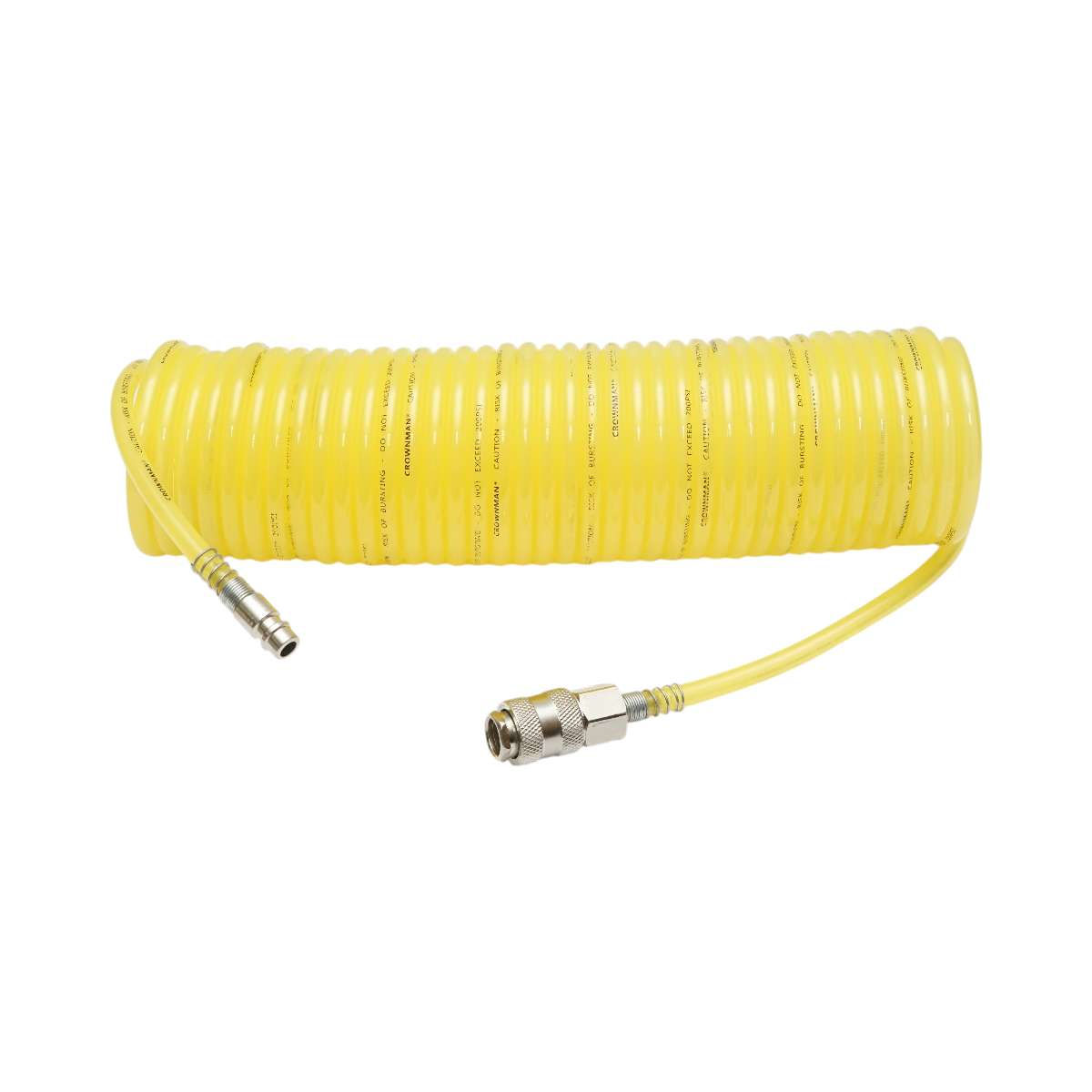 Furtun aer comprimat spiralat 10m, Ø 5mm, cupla rapida 1/4 Crownman