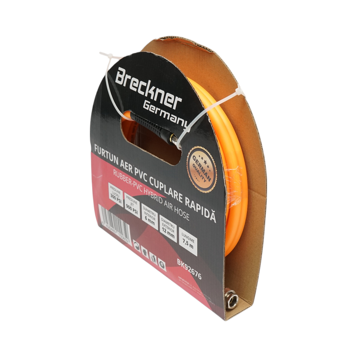 Furtun aer compresor profesional 7.5m din PVC si cuplare rapida universala Breckner Germany - imagine 4