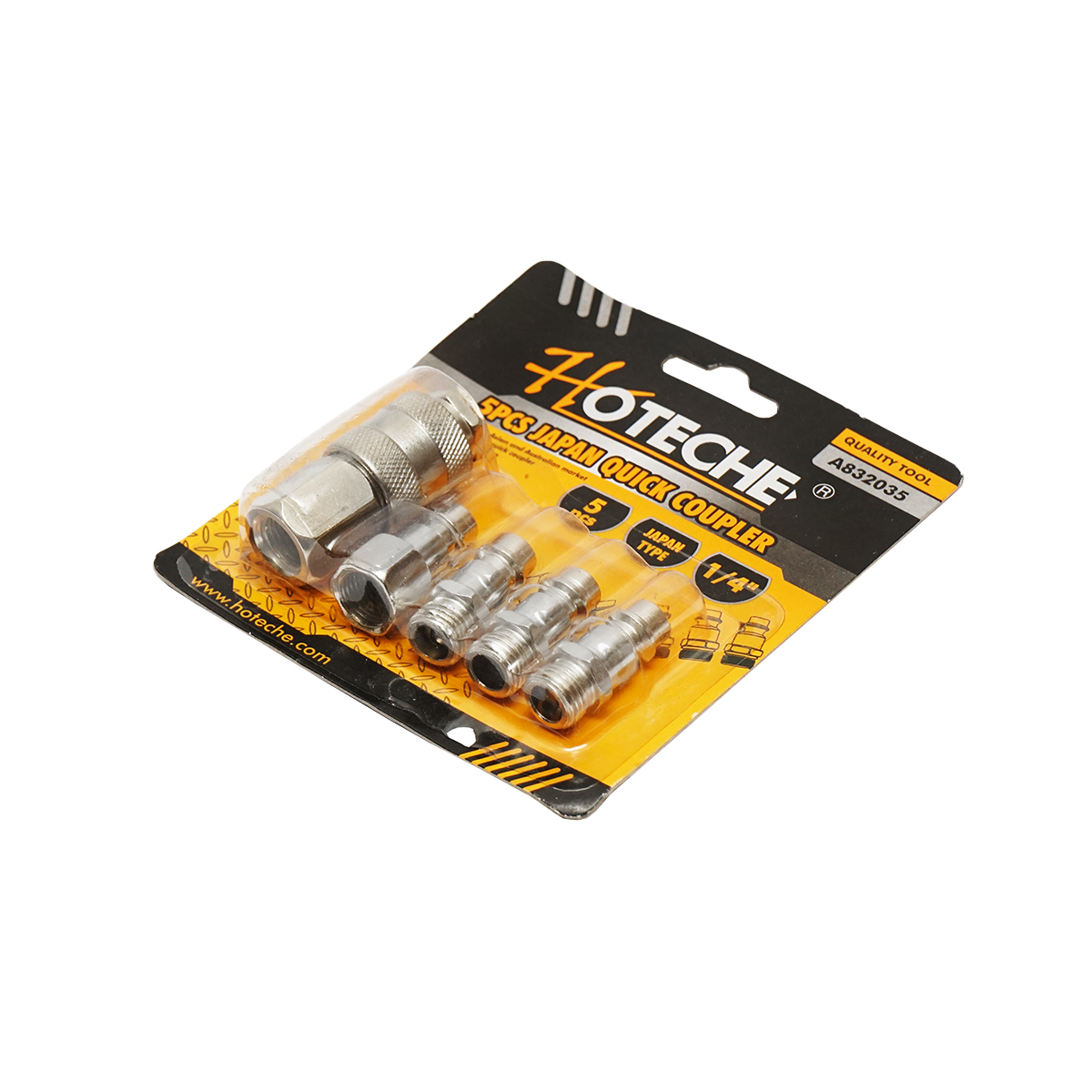 Set 5 cuple rapide pentru scule/accesorii pneumatice 1/4 Hoteche - imagine 4