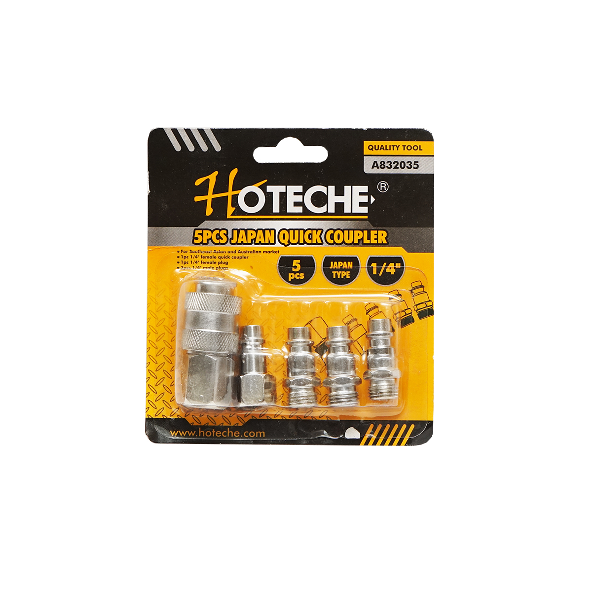 Set 5 cuple rapide pentru scule/accesorii pneumatice 1/4 Hoteche