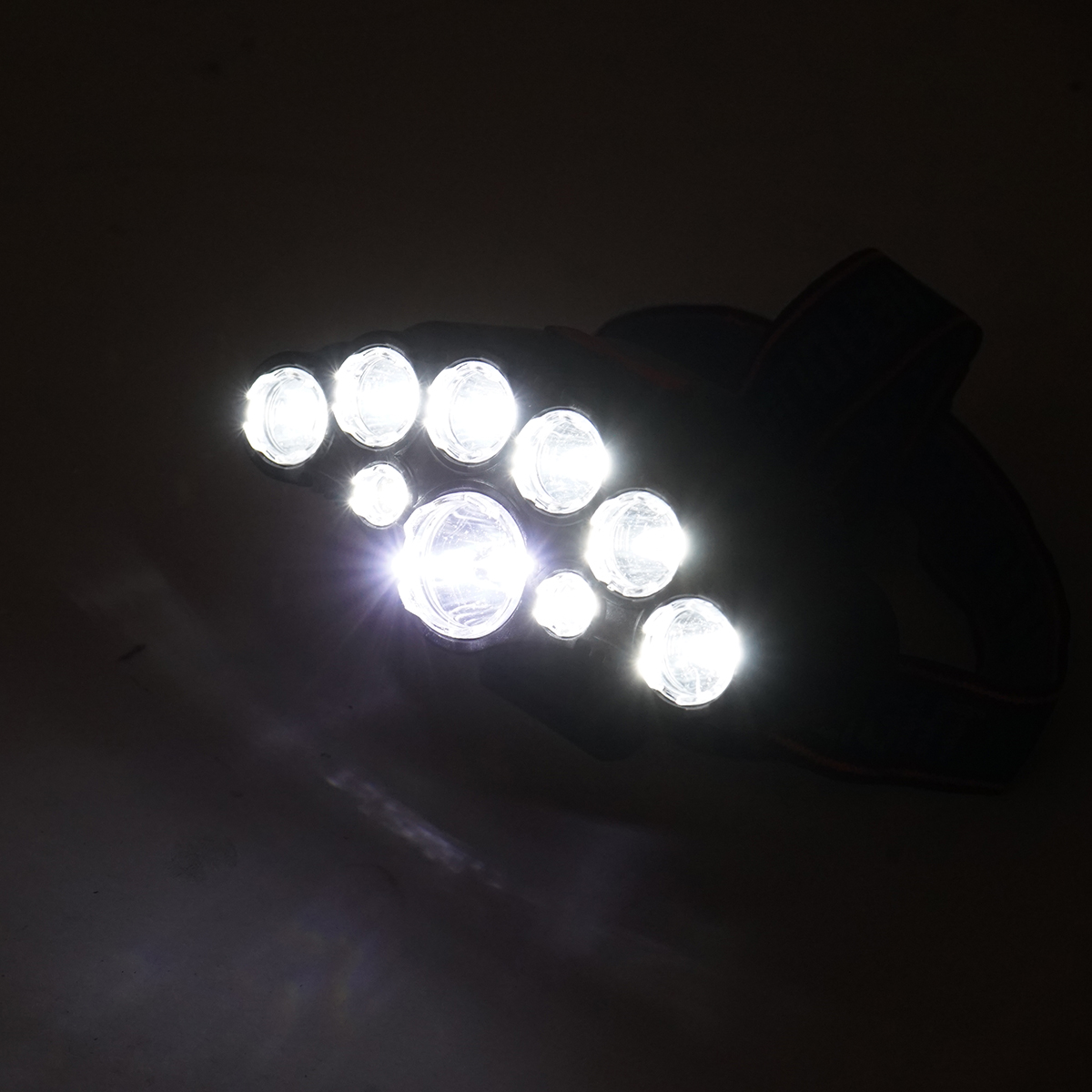 Lanterna frontala de cap cu 9 LED-uri, 4 moduri iluminare, reincarcabila USB - imagine 8