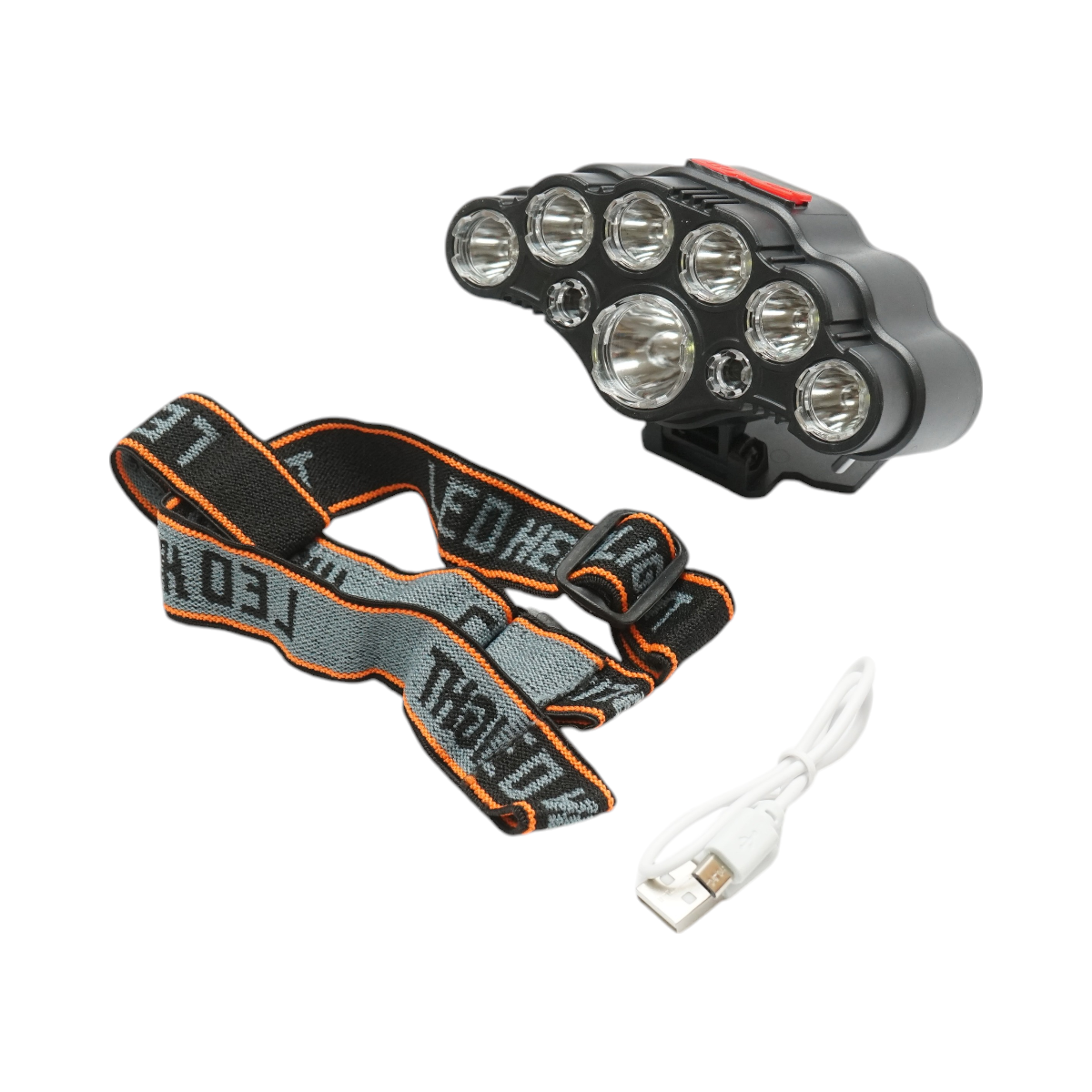 Lanterna frontala de cap cu 9 LED-uri, 4 moduri iluminare, reincarcabila USB - imagine 3