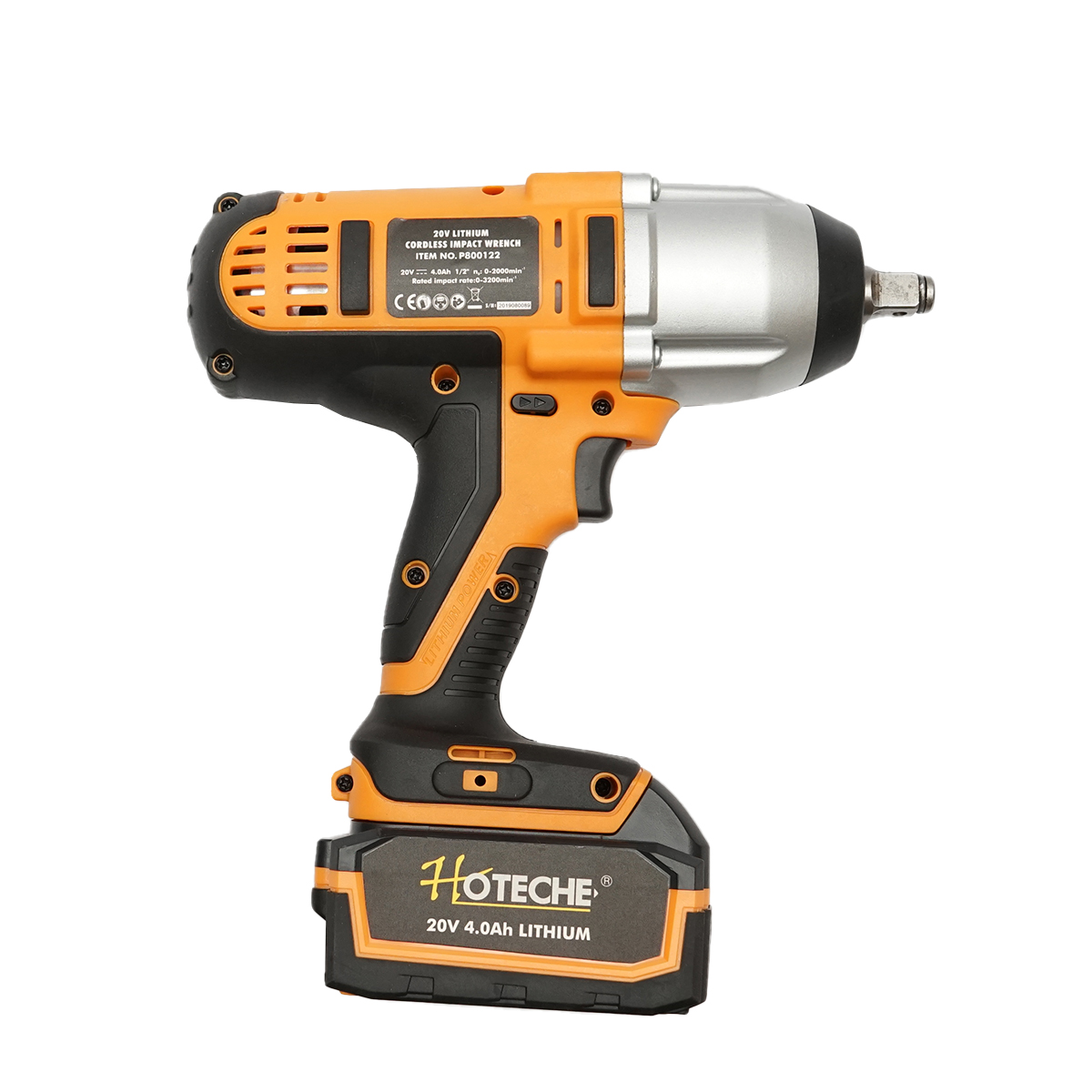 Masina de insurubat 1/2 cu impact 20V 450Nm, baterie 2x4.0Ah Hoteche - imagine 6