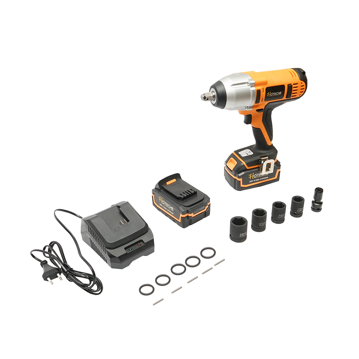 Masina de insurubat 1/2 cu impact 20V 450Nm, baterie 2x4.0Ah Hoteche - imagine 2