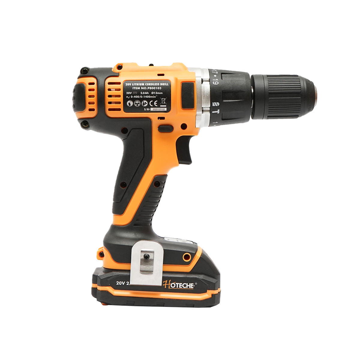 Masina de insurubat cu mandrina fi 13mm baterie 2x20V 2.0Ah, 1400rpm Hoteche - imagine 3