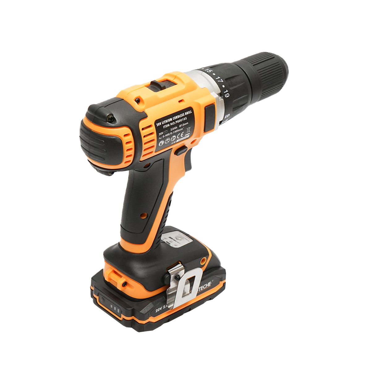 Masina de insurubat cu mandrina fi 13mm baterie 2x20V 2.0Ah, 1400rpm Hoteche - imagine 10