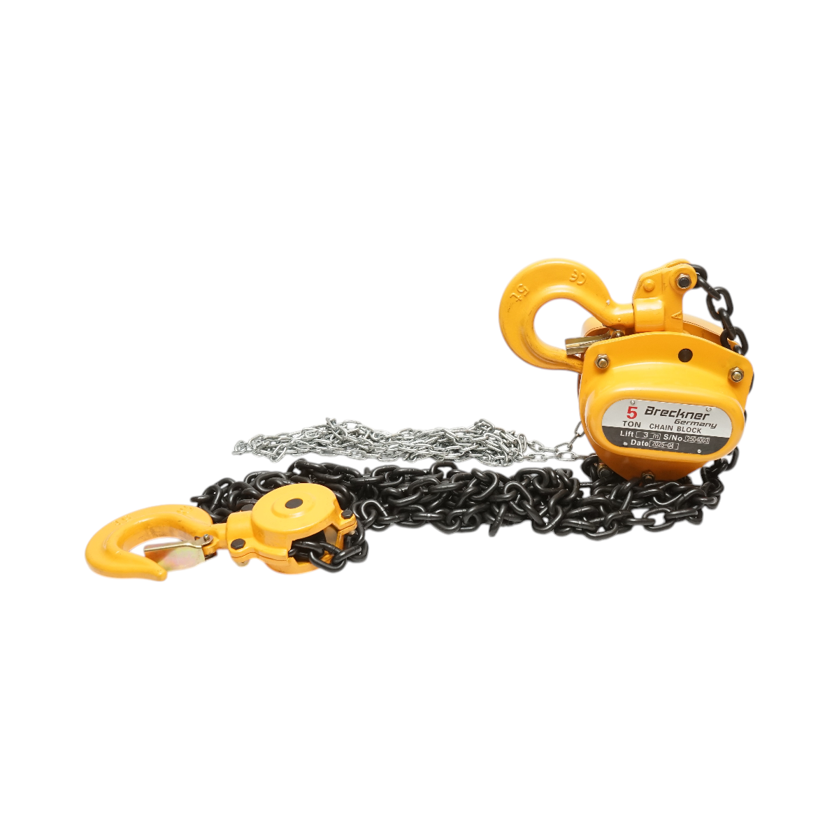 Palan manual cu lant 3m, sarcina maxima 5000kg, carlig cu siguranta 5T Breckner Germany