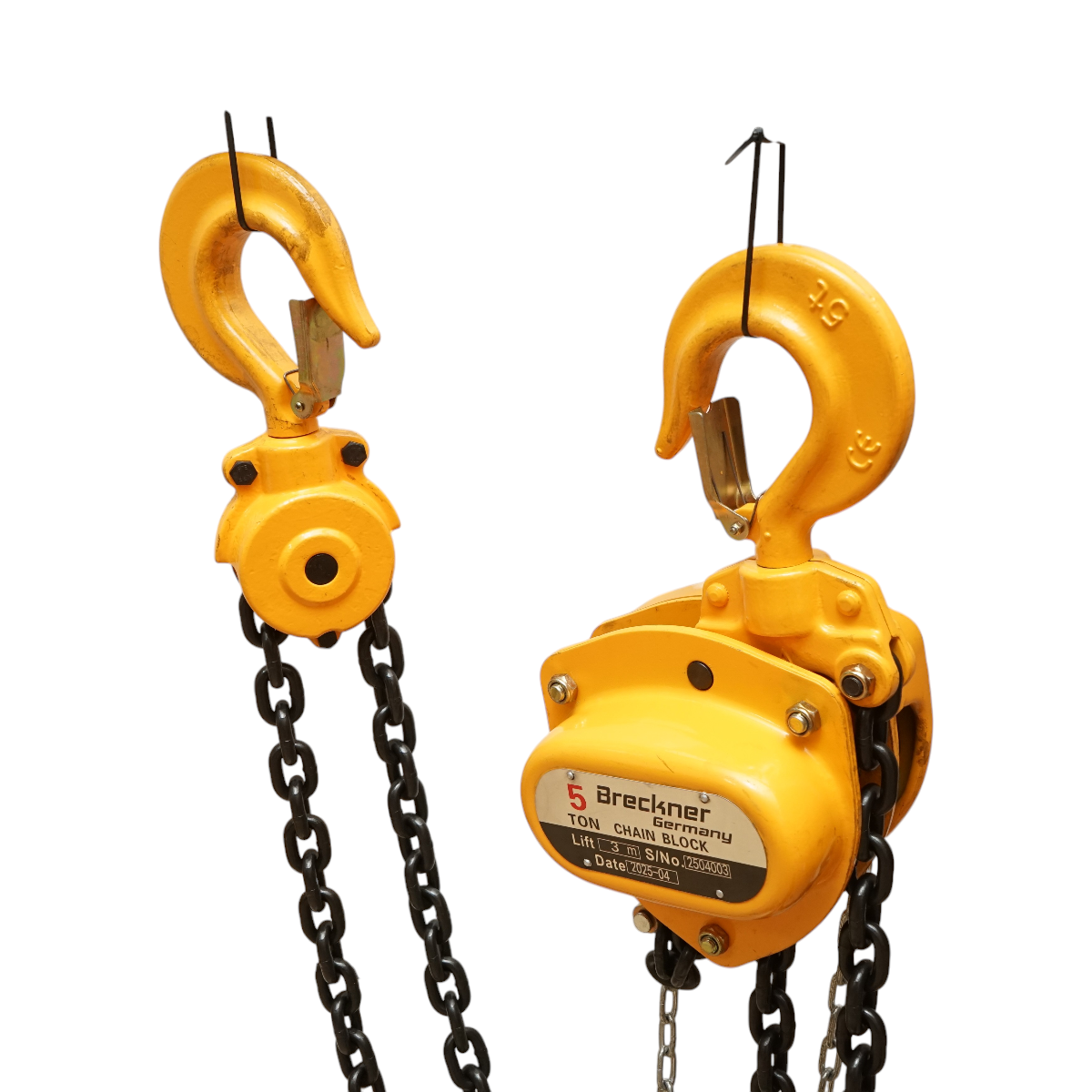 Palan manual cu lant 3m, sarcina maxima 5000kg, carlig cu siguranta 5T Breckner Germany - imagine 5