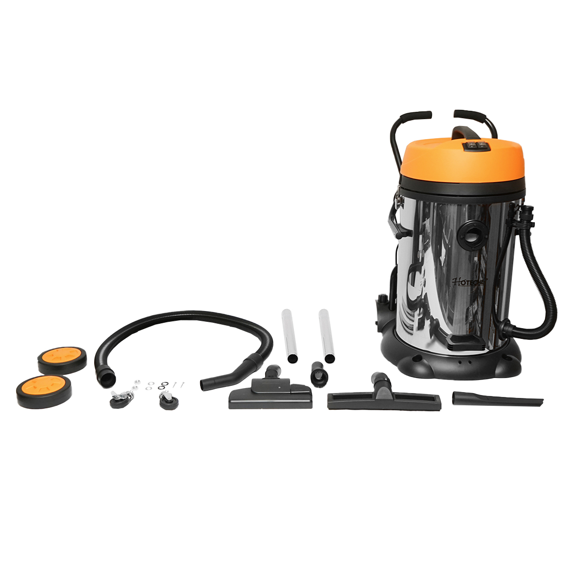 Aspirator profesional industrial umed/uscat volum 75L tensiune alimentare 220V, putere 2x1200W corp din inox Hoteche