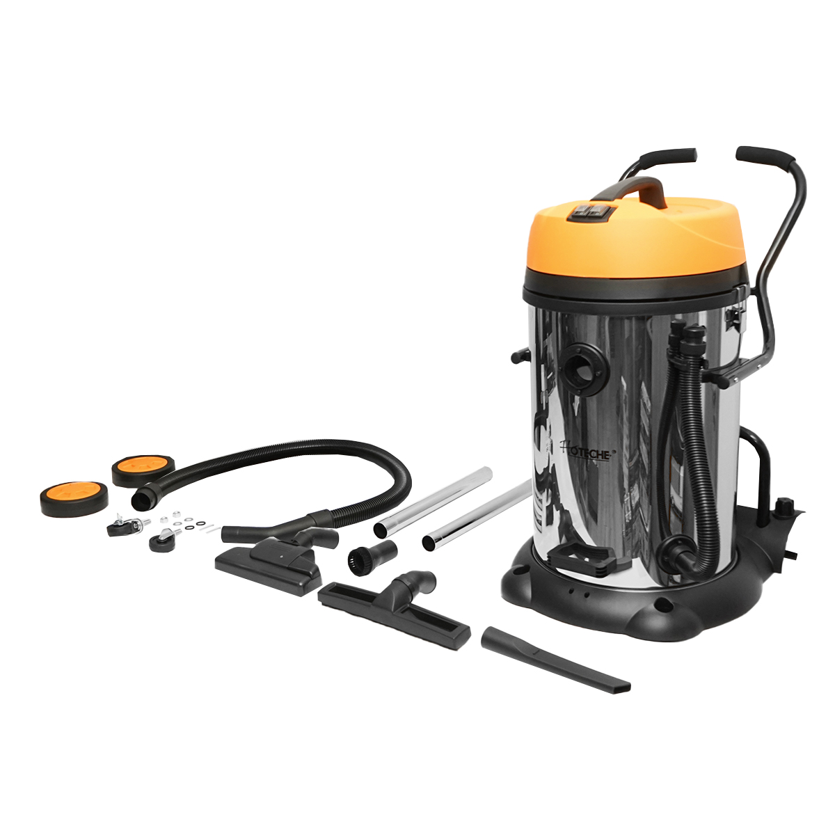 Aspirator profesional industrial umed/uscat volum 75L tensiune alimentare 220V, putere 2x1200W corp din inox Hoteche - imagine 7