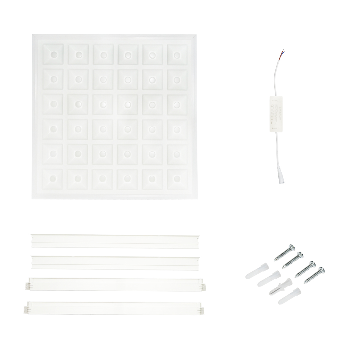 Panou LED slim 48W, 220V, IP20, 600x600x43mm aplicat sau pentru tavan casetat cu driver inclus Breckner Germany