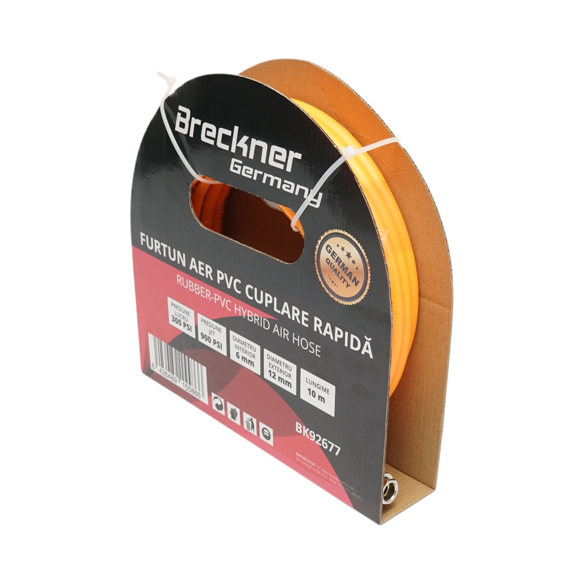 Furtun aer compresor profesional 10m din PVC si cuplare rapida universala Breckner Germany - imagine 4