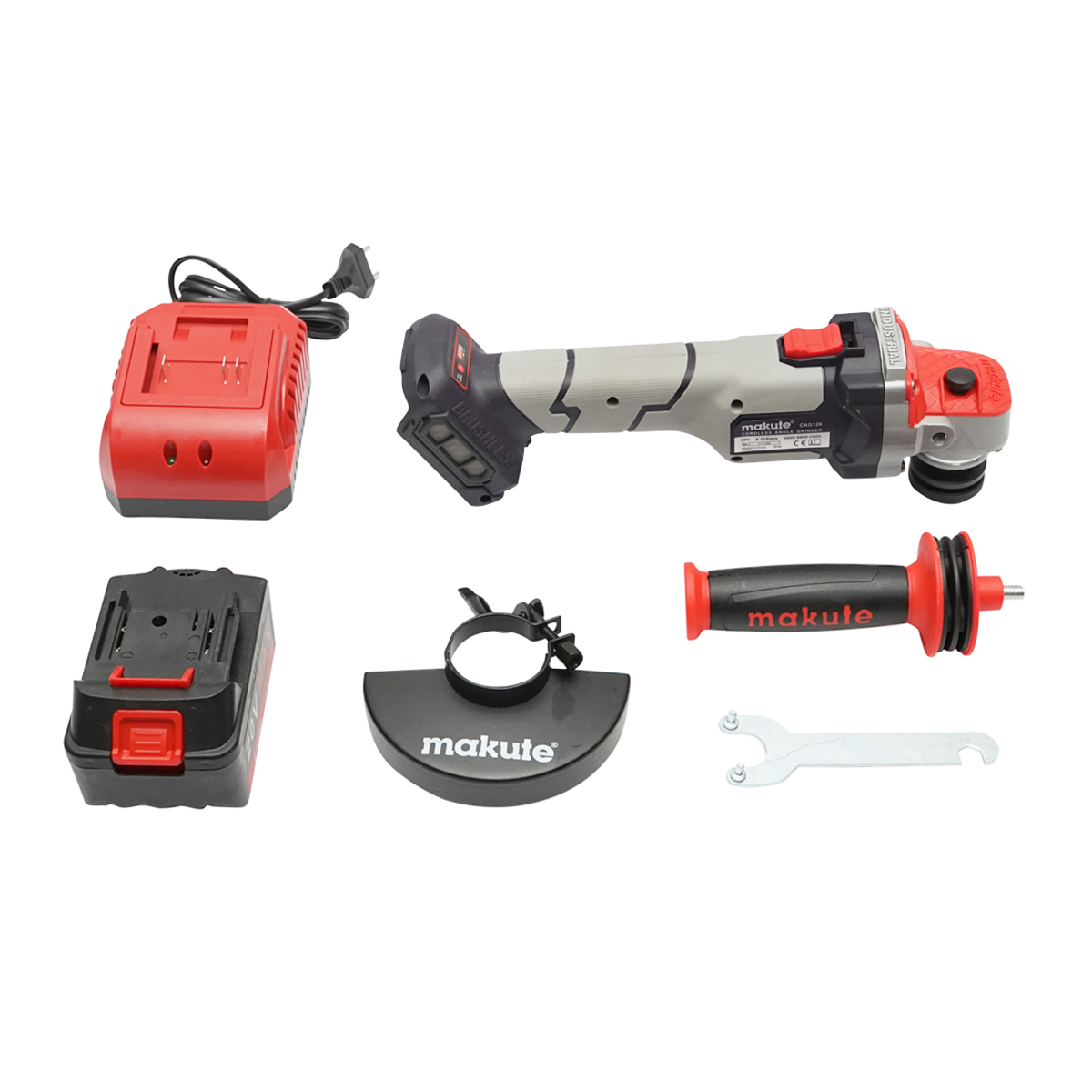 Polizor unghiular cu acumulator 20V/4000mAh si incarcator 220V/50-60Hz, diametru disc 115mm, 8000rot/min IP20 Makute - imagine 3