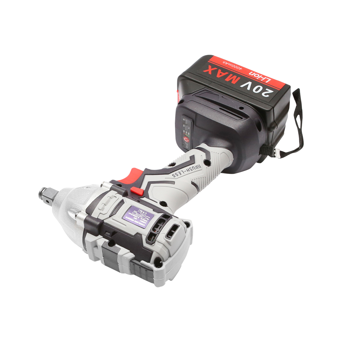 Masina de insurubat cu impact 320Nm, acumulator 20V/4000mAh si incarcator 220V/50-60Hz, ax 12.7mm, 2200rot/min IP20 Makute - imagine 10