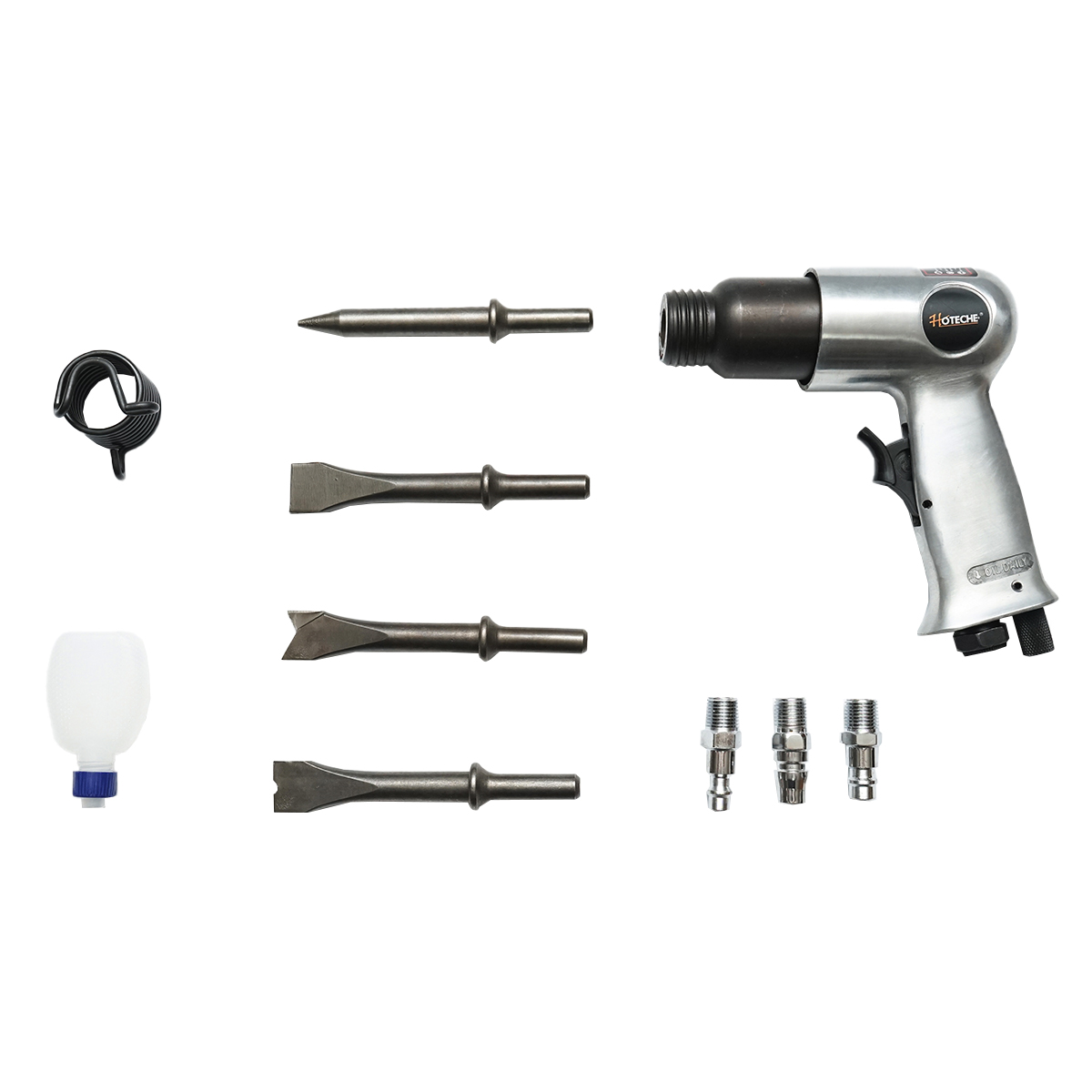 Ciocan pneumatic de impact 6.3 Bar cu 3 tipuri de cuple rapide si 4 dalti Hoteche - imagine 2
