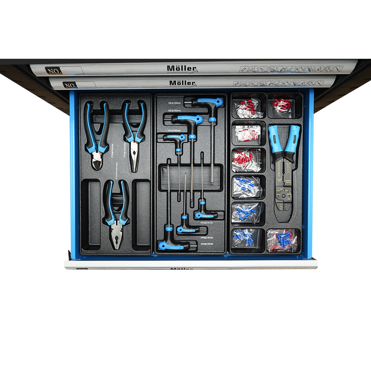 Dulap carucior pentru scule metalic cu 7 sertare echipat cu 496 piese - imagine 6