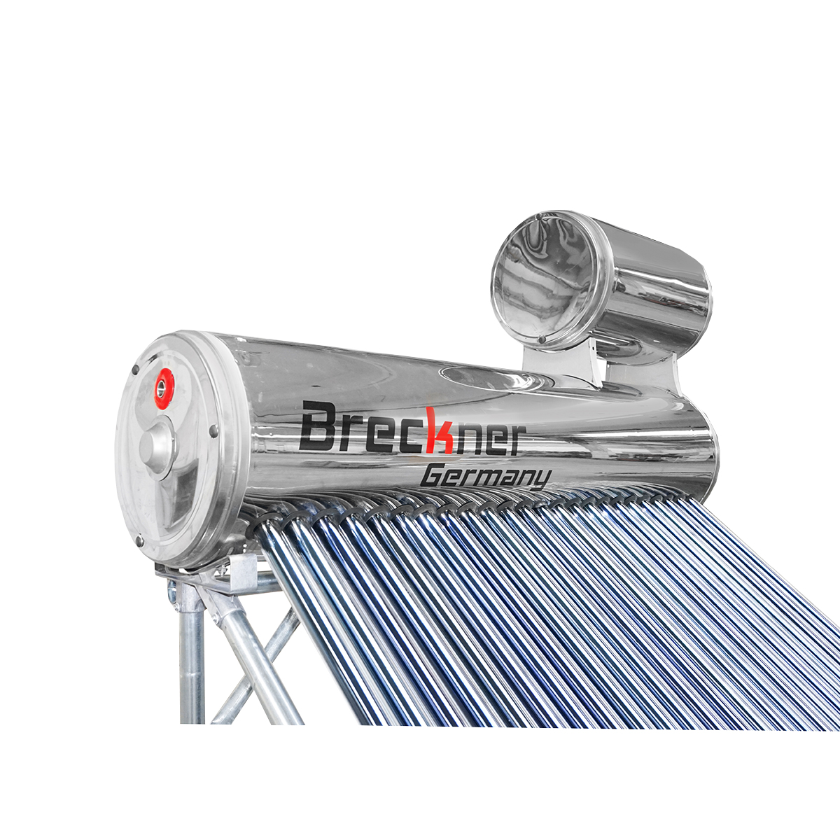 Panou solar nepresurizat inox cu 24 tuburi pentru apa calda, boiler 170L, 1650x2200x1820mm Breckner Germany - imagine 8