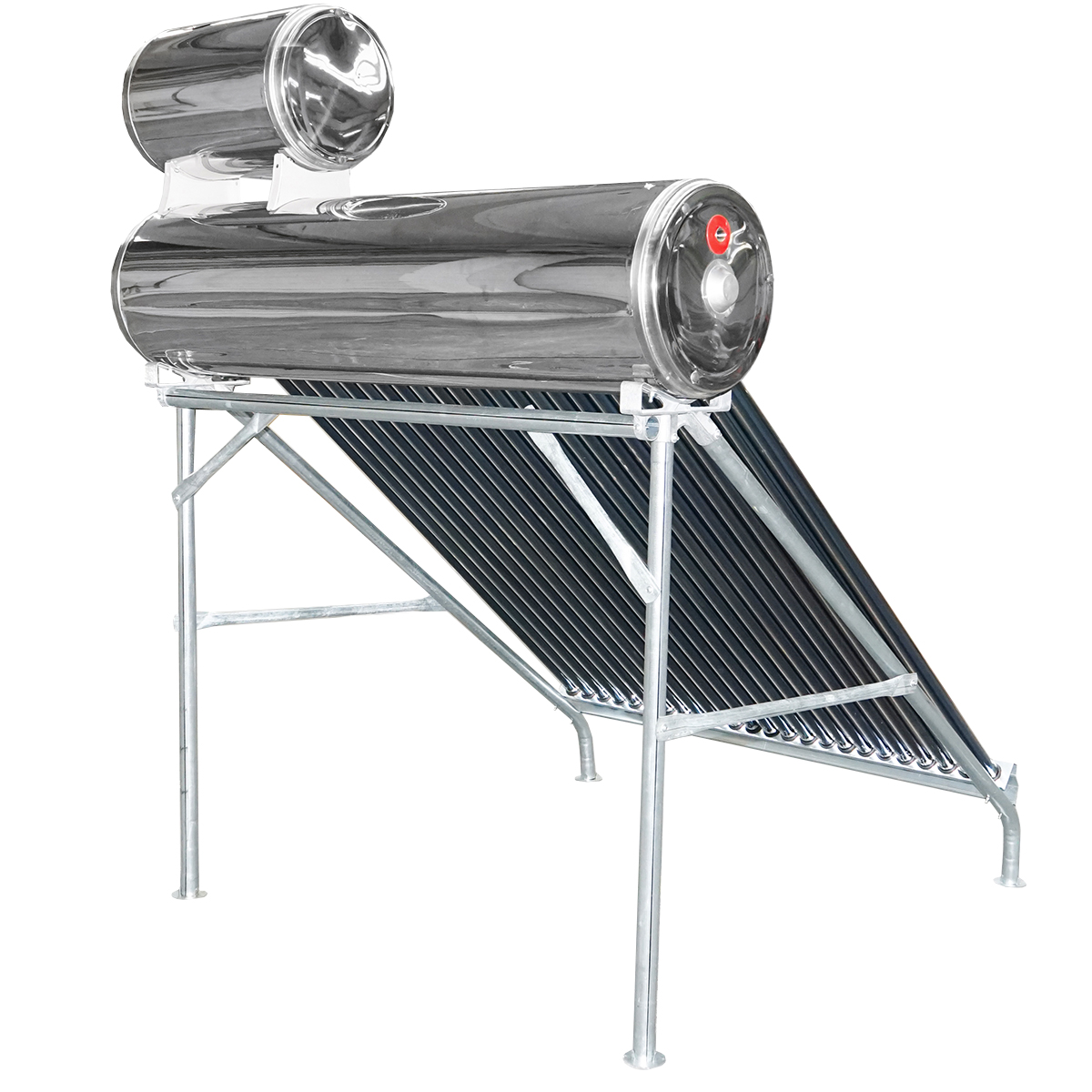 Panou solar nepresurizat inox cu 24 tuburi pentru apa calda, boiler 170L, 1650x2200x1820mm Breckner Germany - imagine 5
