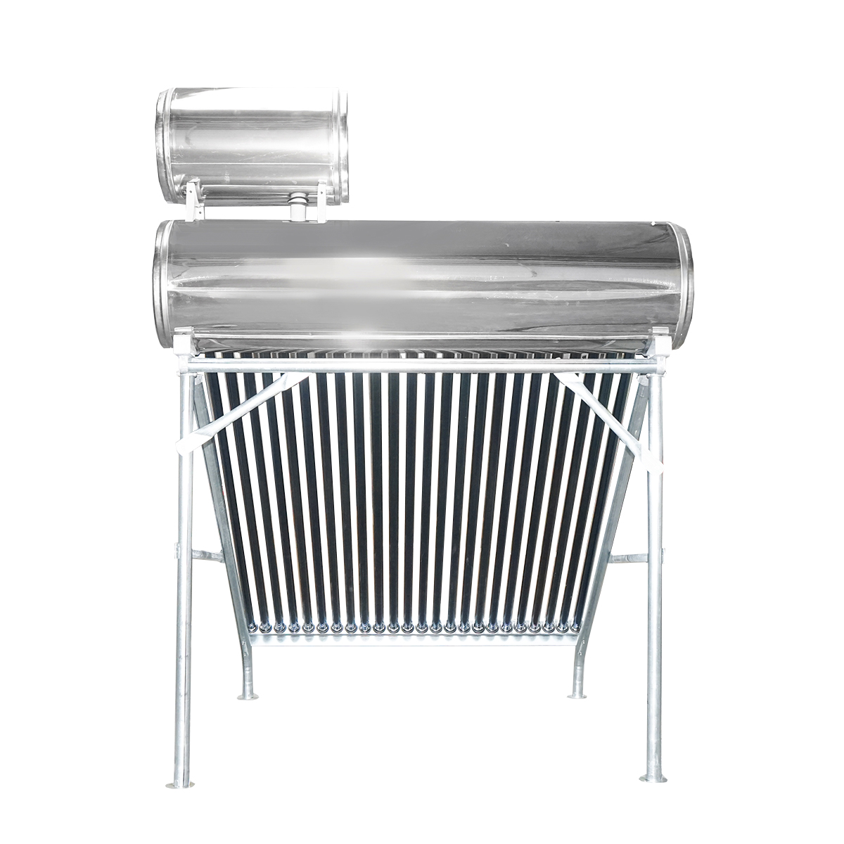 Panou solar nepresurizat inox cu 24 tuburi pentru apa calda, boiler 170L, 1650x2200x1820mm Breckner Germany - imagine 6