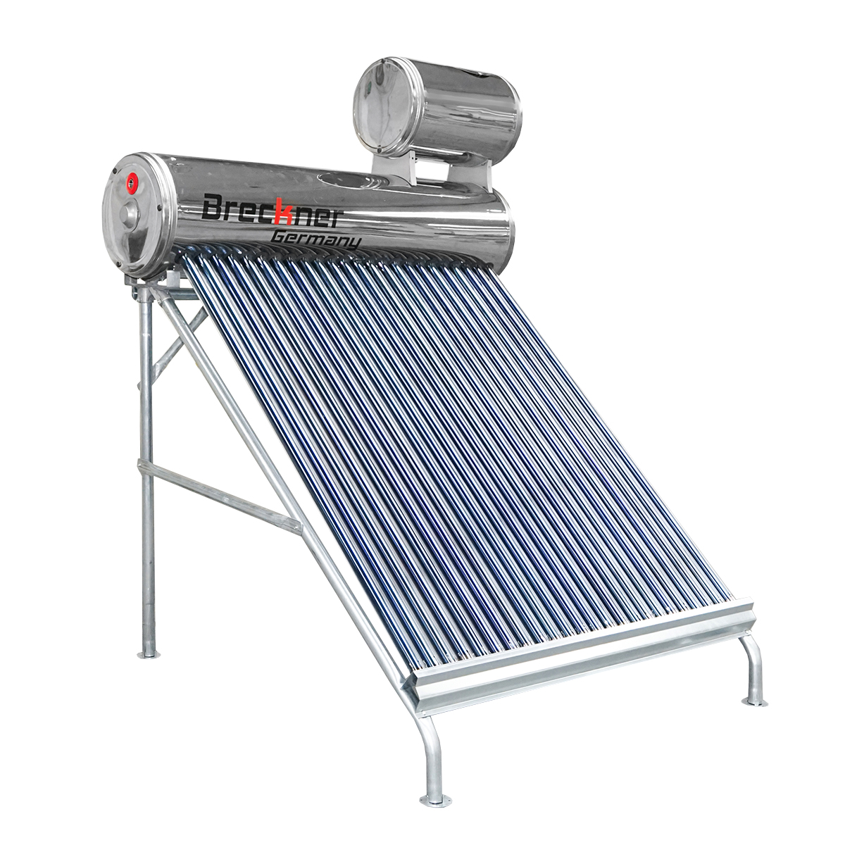 Panou solar nepresurizat inox cu 24 tuburi pentru apa calda, boiler 170L, 1650x2200x1820mm Breckner Germany - imagine 3