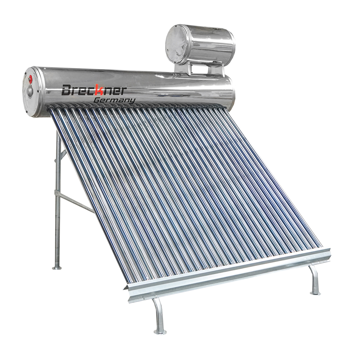 Panou solar nepresurizat inox cu 30 tuburi pentru apa calda, boiler 210L, 2020x2200x1820mm Breckner Germany - imagine 3