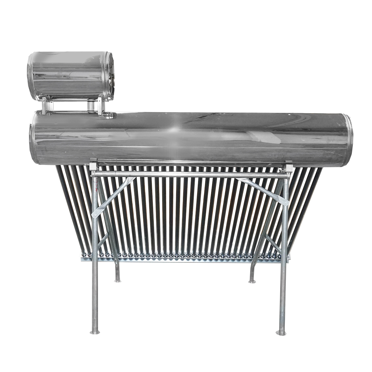 Panou solar nepresurizat inox cu 36 tuburi pentru apa calda, boiler 260L, 2390x2200x1820mm Breckner Germany - imagine 4