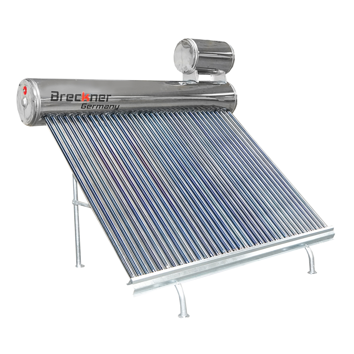 Panou solar nepresurizat inox cu 36 tuburi pentru apa calda, boiler 260L, 2390x2200x1820mm Breckner Germany - imagine 3