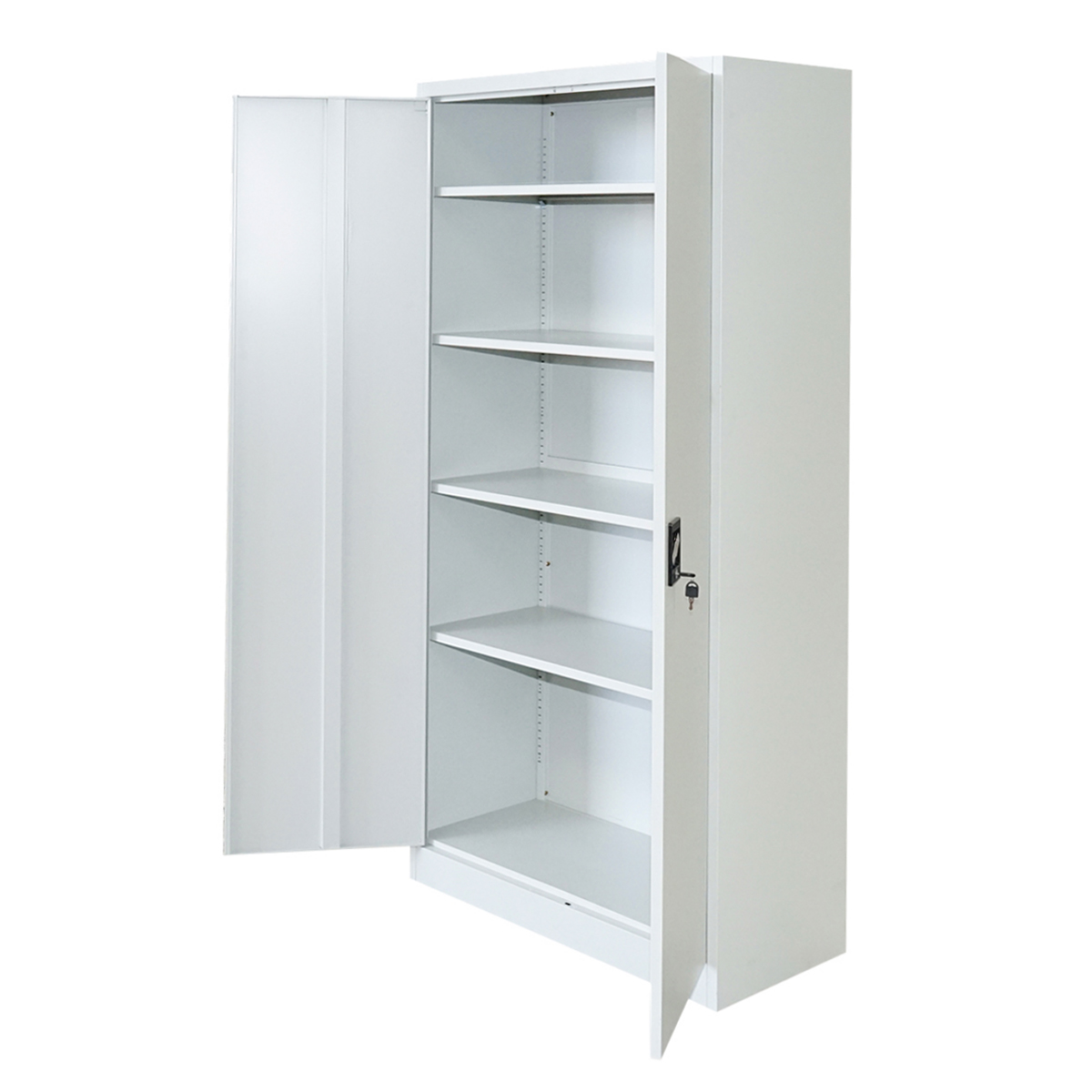 Dulap metalic fiset 1800x900x400mm cu 2 usi securizate, 4 polite, gri Breckner Germany - imagine 5