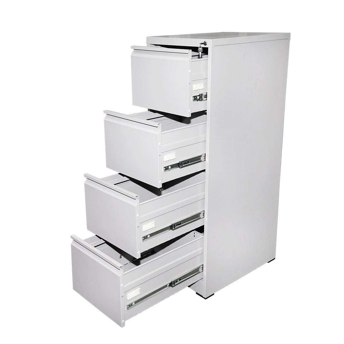Dulap metalic fiset 1340x460x620mm cu 4 sertare securizate, gri Breckner Germany - imagine 3