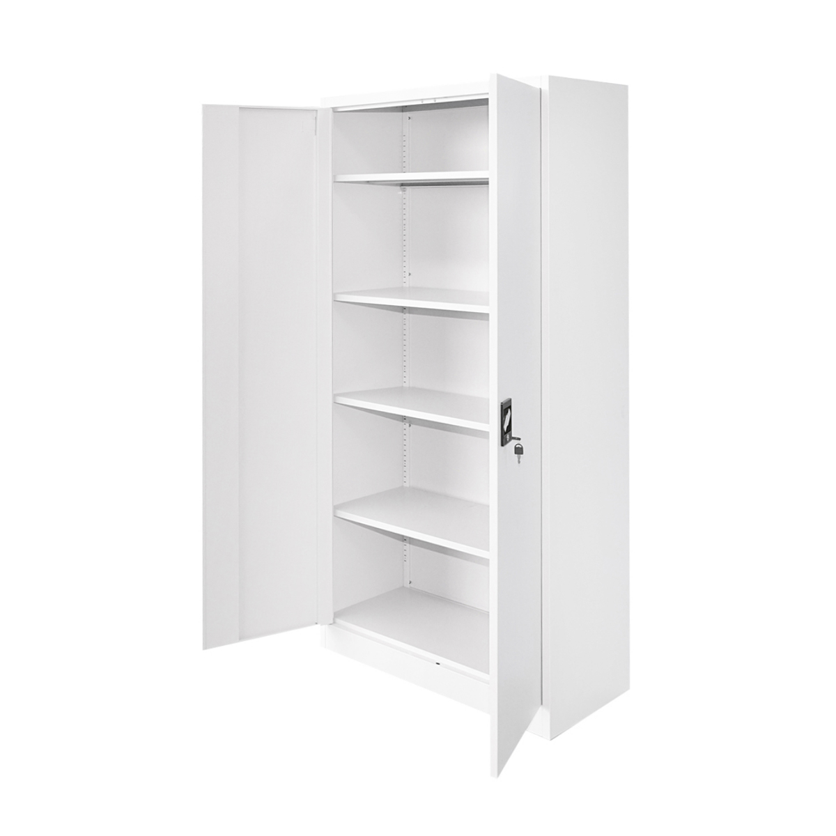 Dulap metalic fiset 1800x900x400mm cu 2 usi securizate, 4 polite, gri Breckner Germany - imagine 5