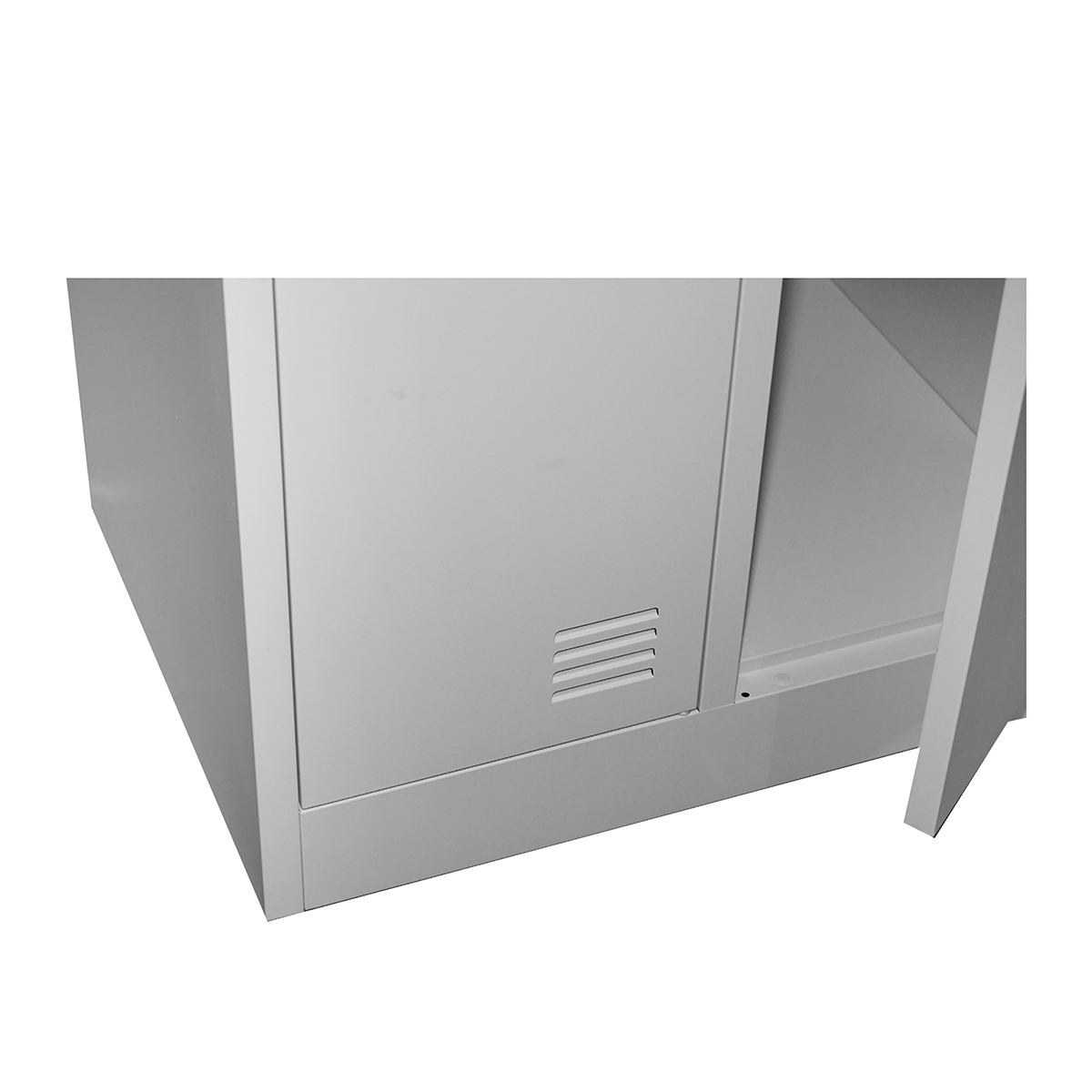 Dulap metalic fiset dublu tip vestiar 1800x600x450mm cu 2 usi securizate, raft si bara, gri Breckner Germany - imagine 5