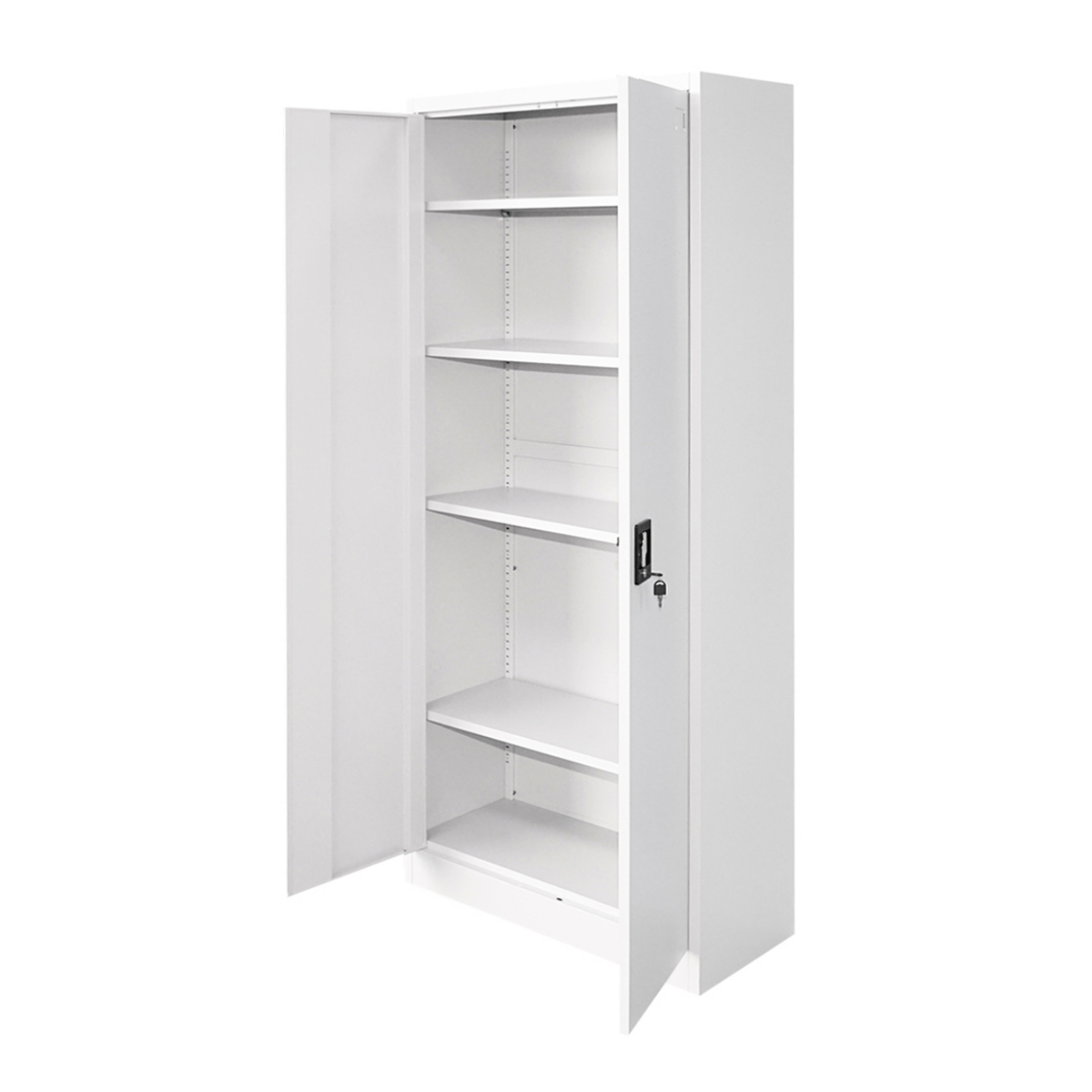 Dulap metalic fiset 1800x800x350mm cu 2 usi securizate, 4 polite, gri Breckner Germany - imagine 5