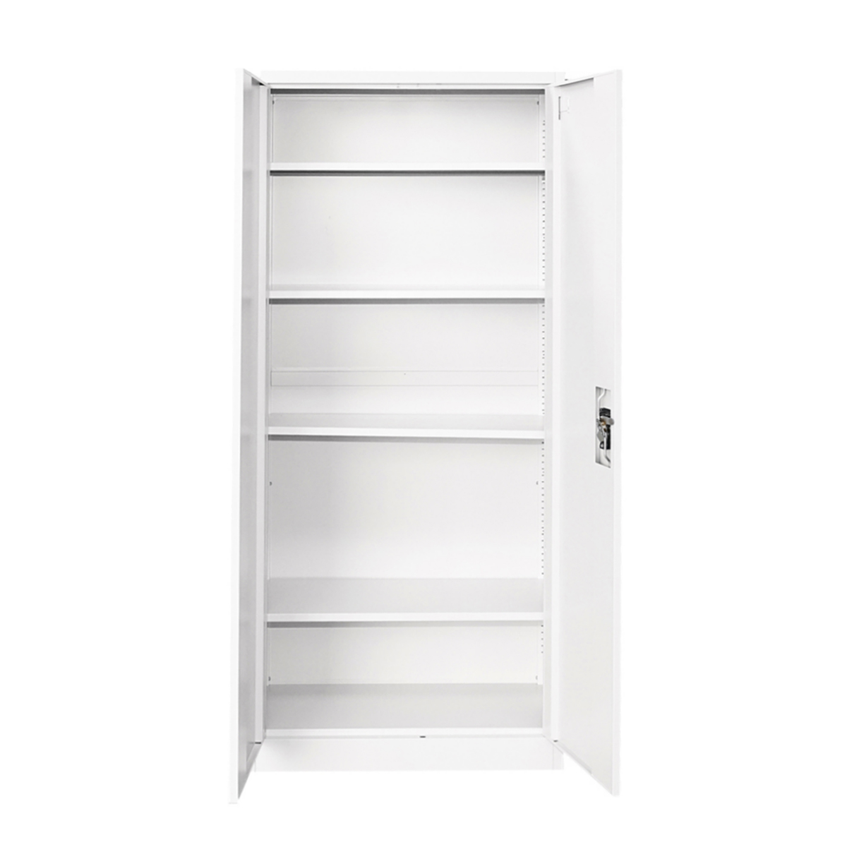 Dulap metalic fiset 1800x800x350mm cu 2 usi securizate, 4 polite, gri Breckner Germany - imagine 4