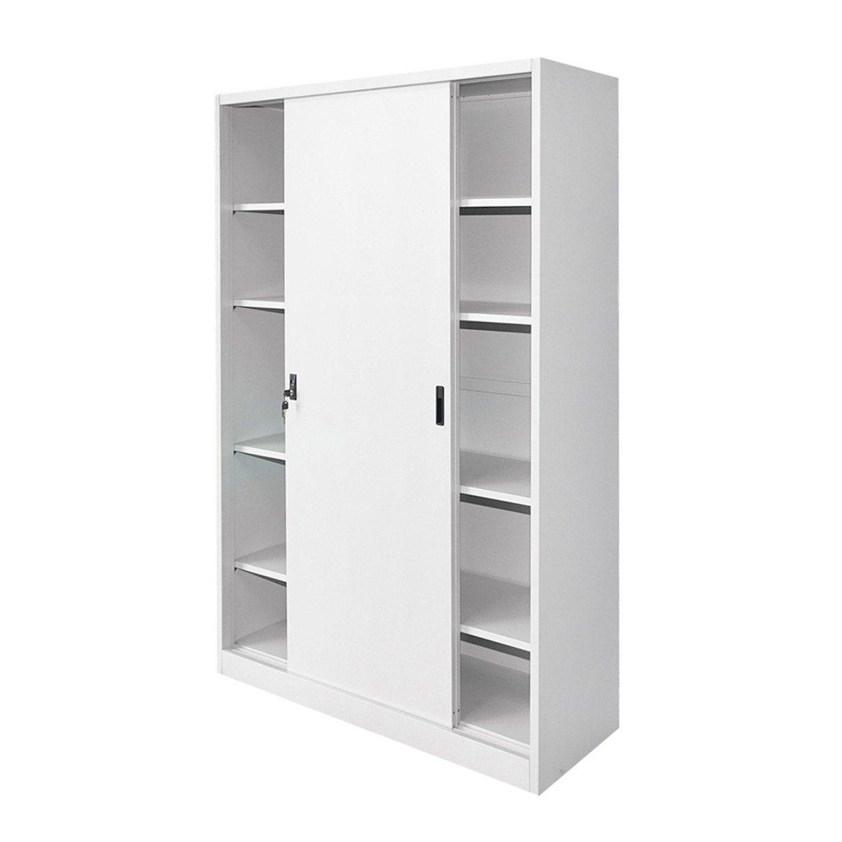 Dulap metalic fiset 1900x1200x450mm cu 2 usi culisante securizate, 4 polite, max 50kg/polita, gri Breckner Germany - imagine 4