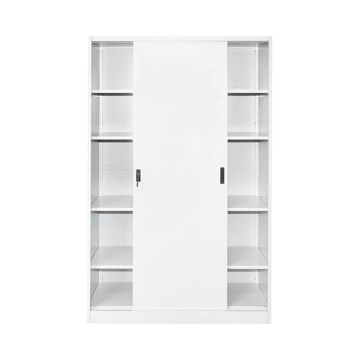 Dulap metalic fiset 1900x1200x450mm cu 2 usi culisante securizate, 4 polite, max 50kg/polita, gri Breckner Germany - imagine 2
