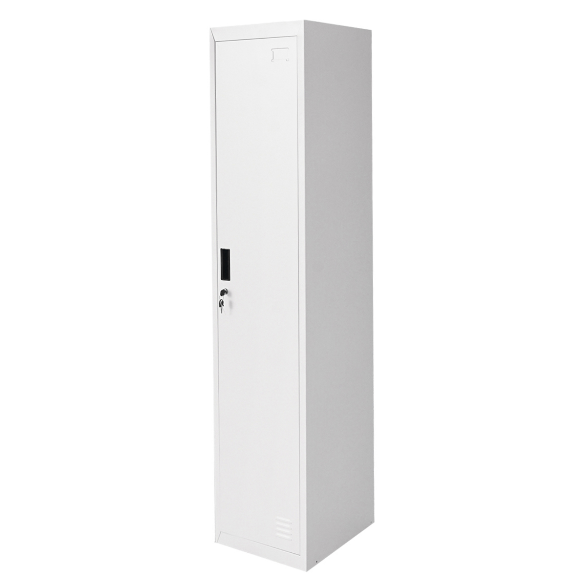 Dulap metalic fiset dublu tip vestiar gri cu usa securizata, 2 rafturi, bara, oglinda si ventilatie 1800x450x380mm Breckner Germany - imagine 3