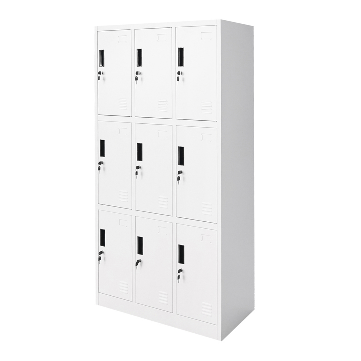 Dulap metalic tip vestiar cusetat 1800x900x450mm 3x3 cu 9 usi securizate, gri Breckner Germany - imagine 3