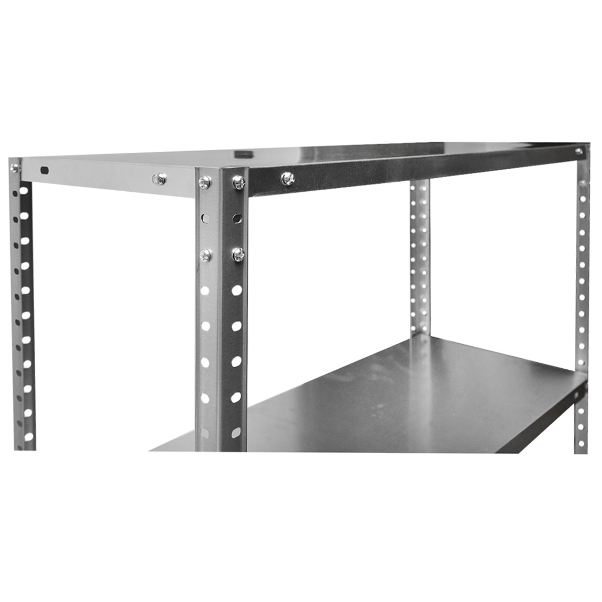 Raft metalic cu 4 polite, 147x75x30cm, 45kg/polita, montaj cu suruburi, galvanizat - imagine 5