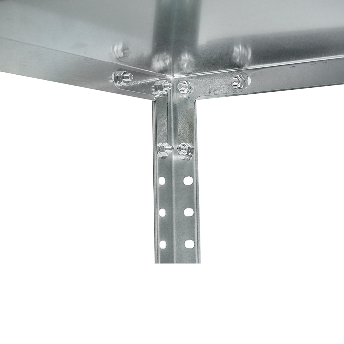 Raft metalic cu 4 polite, 147x75x30cm, 45kg/polita, montaj cu suruburi, galvanizat - imagine 6