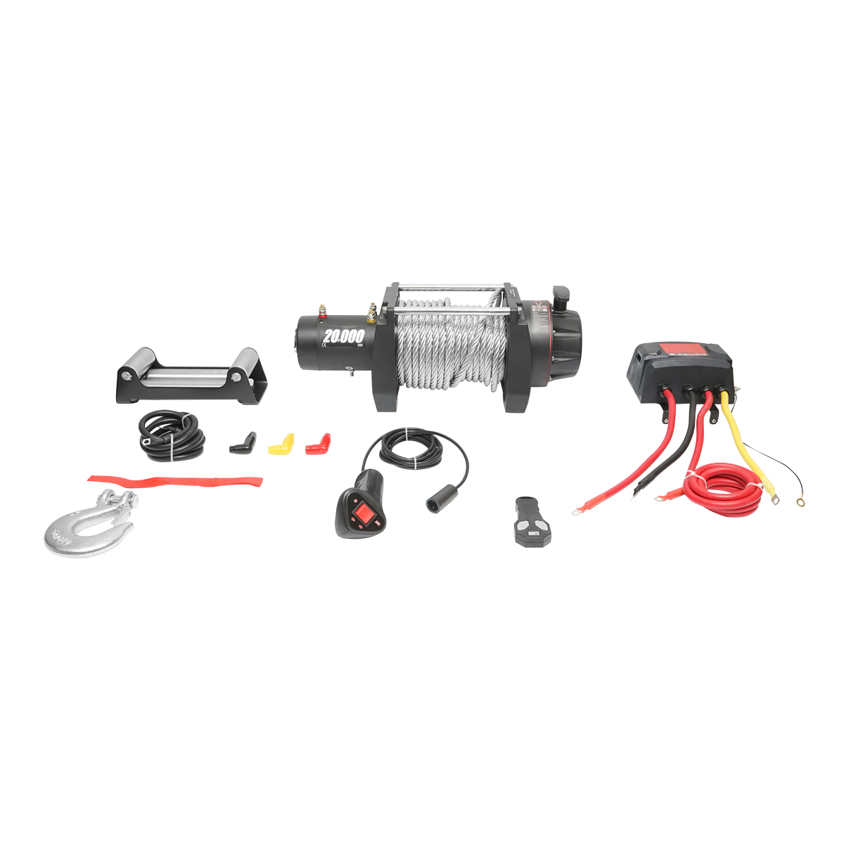 Troliu electric complet cu telecomanda, cablu otel, tensiune alimentare 12V, sarcina maxima 9T (20000lbs)