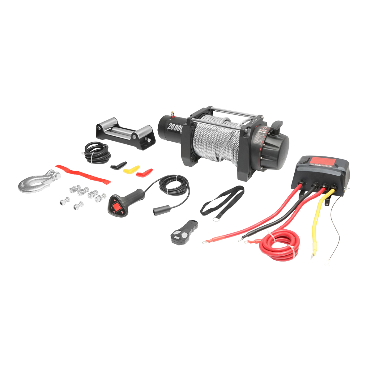 Troliu electric complet cu telecomanda, cablu otel, tensiune alimentare 12V, sarcina maxima 9T (20000lbs) - imagine 2