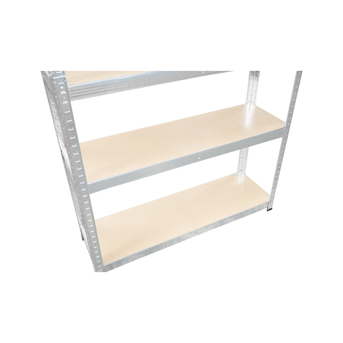 Raft metalic cu 5 polite MDF, 180x100x30cm, 250kg/polita, montaj fara suruburi, galvanizat - imagine 6