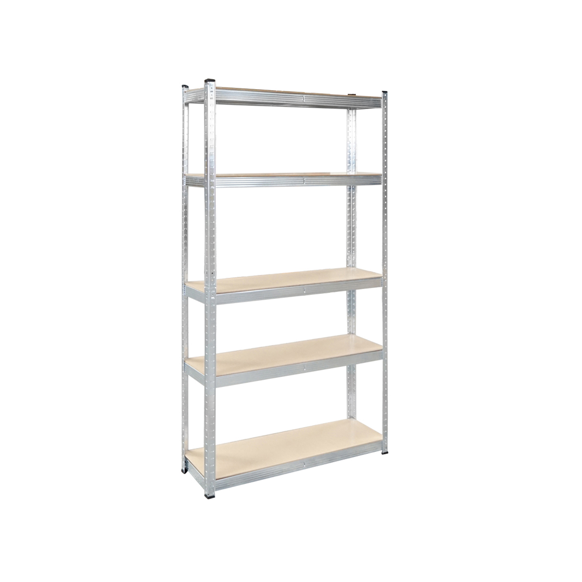 Raft metalic cu 5 polite MDF, 180x100x30cm, 250kg/polita, montaj fara suruburi, galvanizat - imagine 2