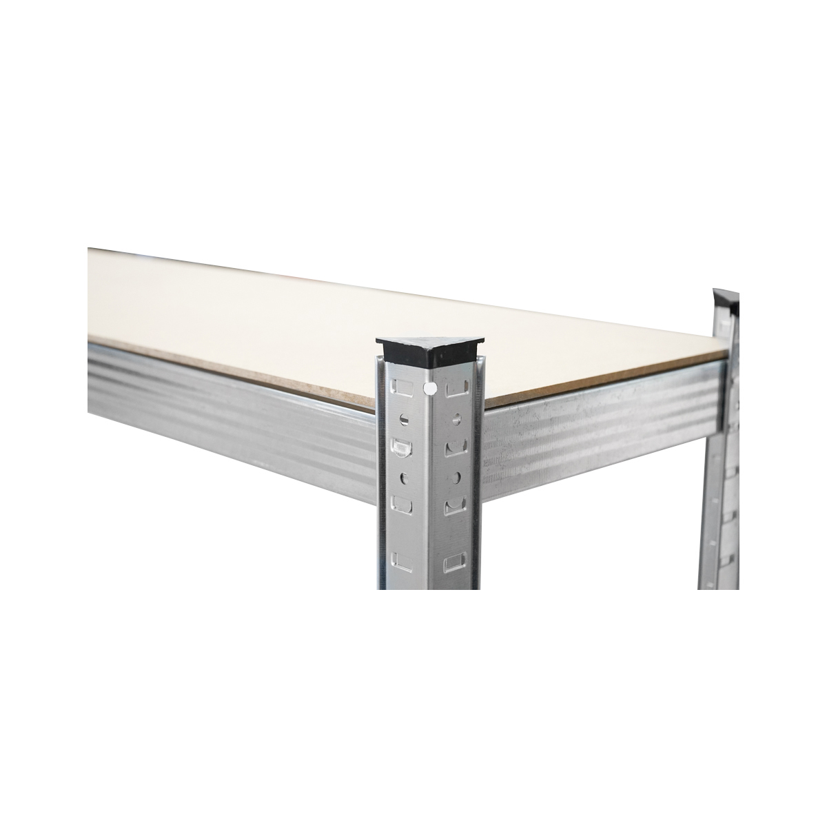 Raft metalic cu 5 polite MDF, 180x90x50cm, 175kg/polita, montaj fara suruburi, galvanizat - imagine 4