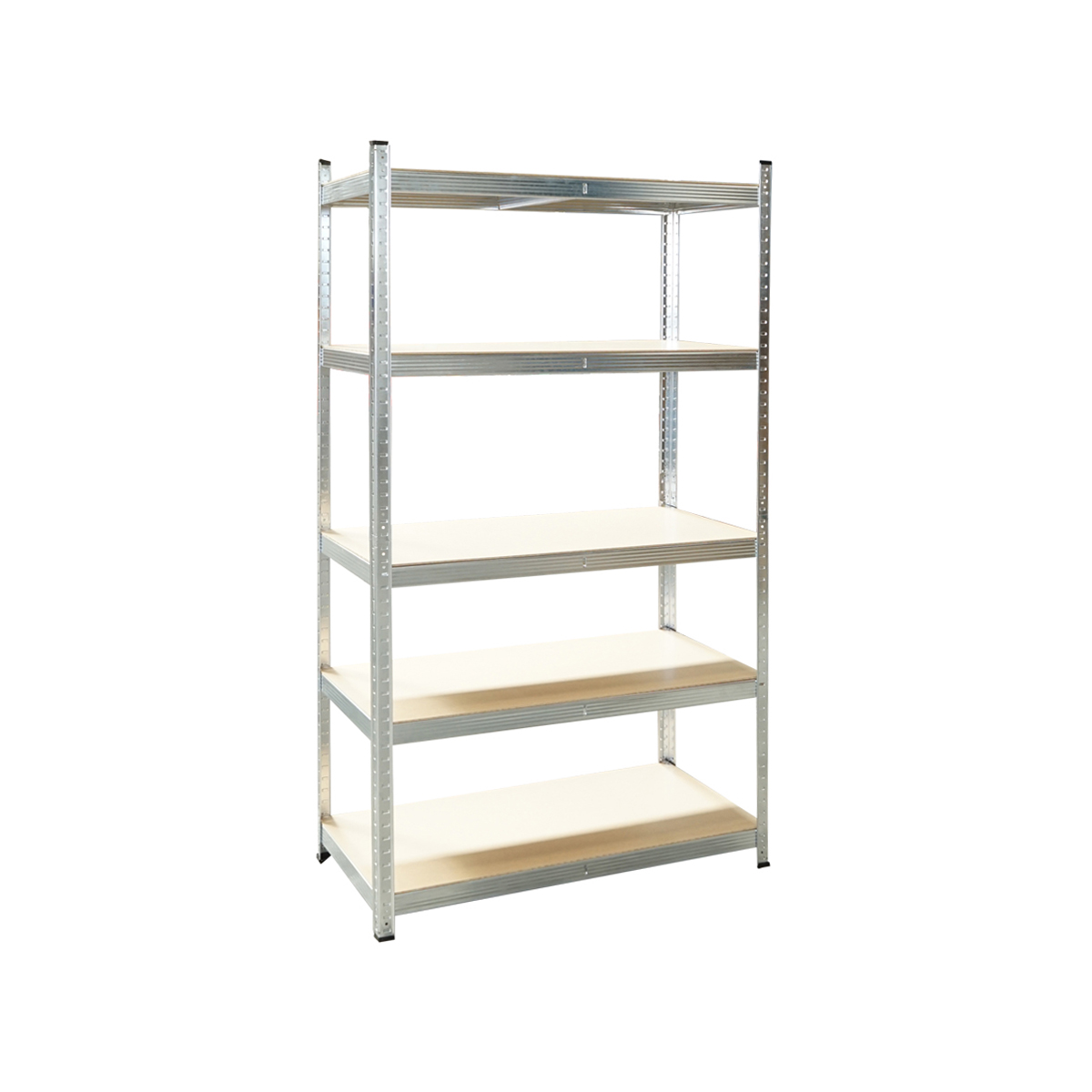 Raft metalic cu 5 polite MDF, 180x100x50cm, 250kg/polita, montaj fara suruburi, galvanizat - imagine 2