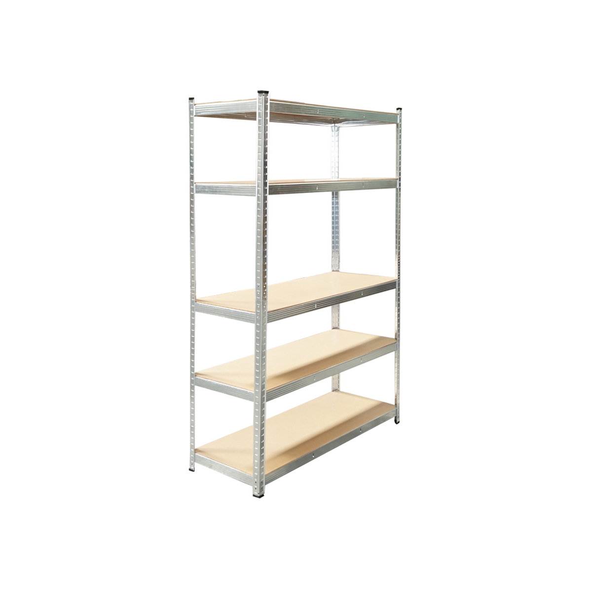 Raft metalic cu 5 polite MDF, 180x120x40cm, 250kg/polita, montaj fara suruburi, galvanizat - imagine 2