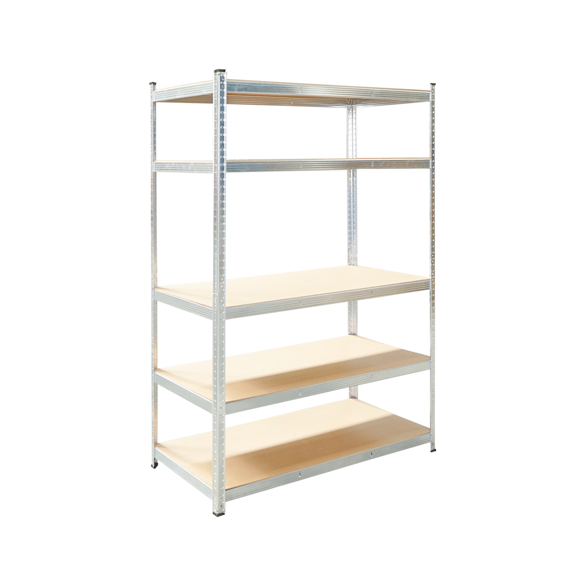 Raft metalic cu 5 polite MDF, 180x120x60cm, 250kg/polita, montaj fara suruburi, galvanizat - imagine 2