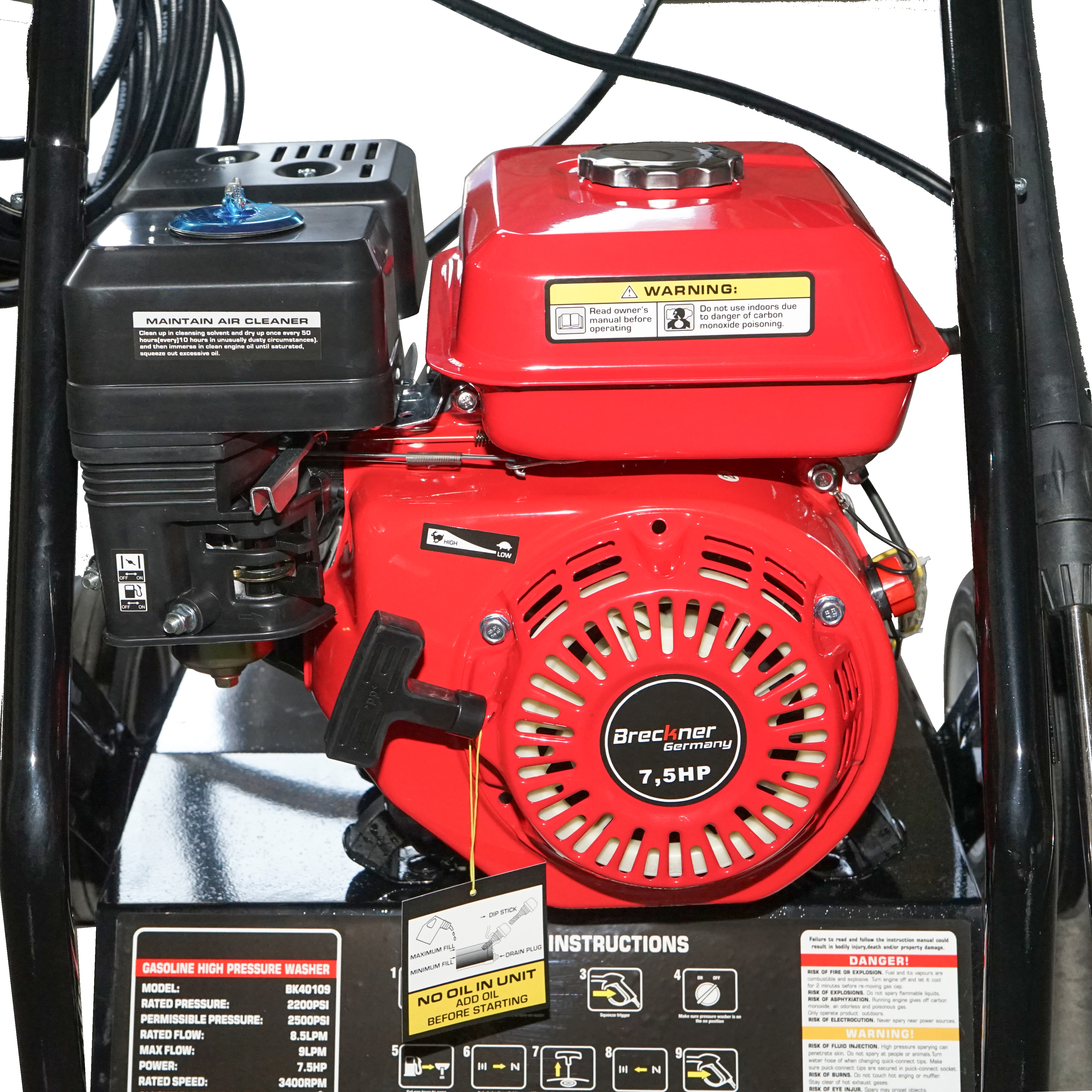 Aparat de spalat cu presiune 7.5CP 18 mpa cu furtun si pistol Breckner Germany - imagine 7